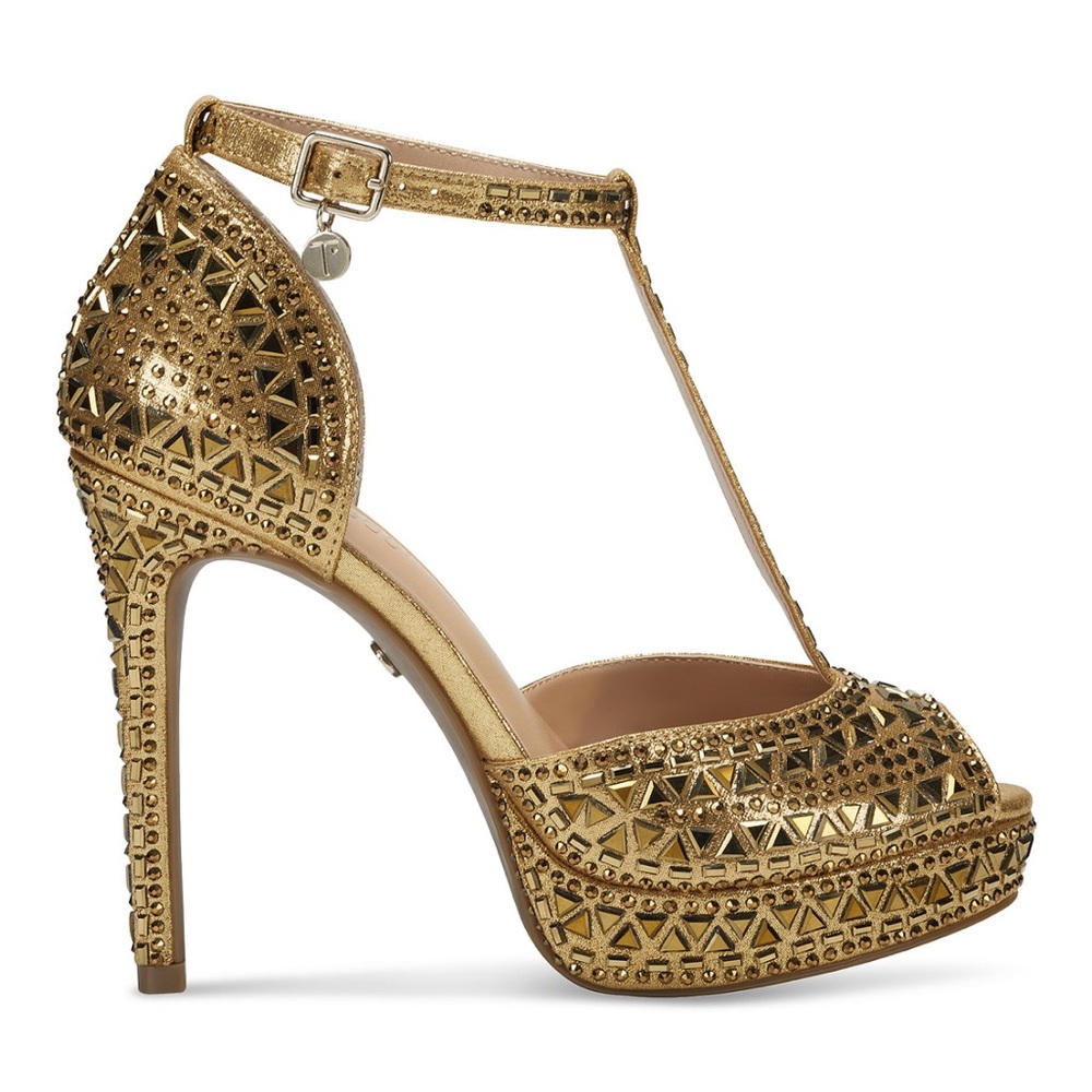 Thalia Sodi gold stilettos 7